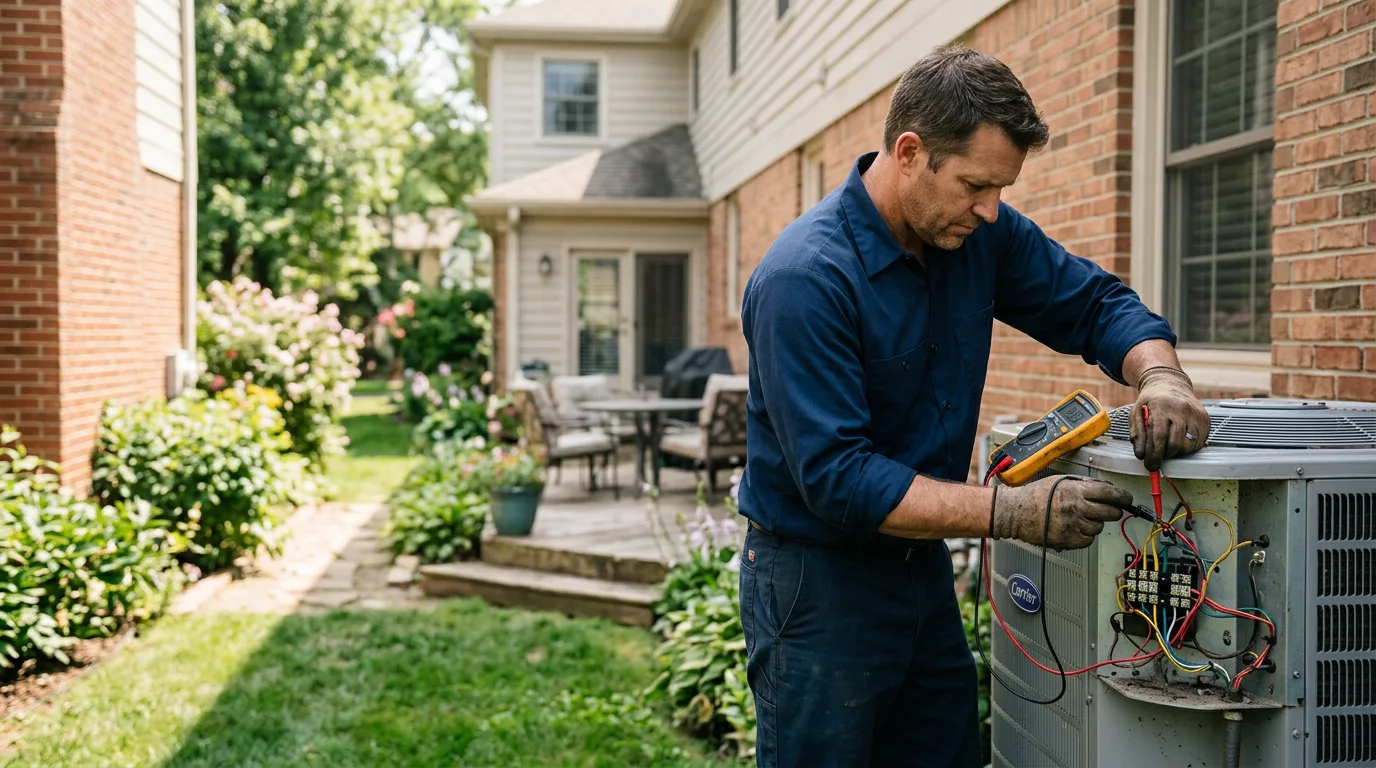 HVAC technician working near Oakland Gardens, NY